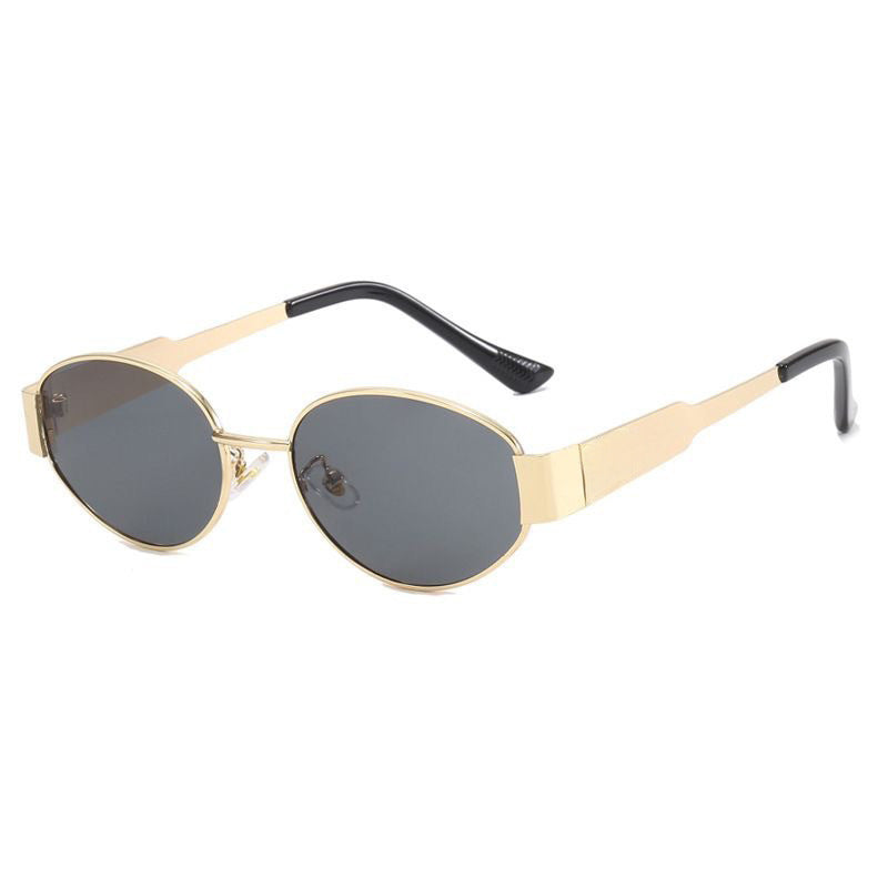 Oval Metal Personality Sunglasses for Women Retro Sunglasses