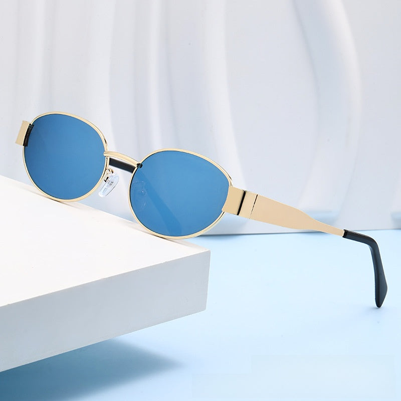 Oval Metal Frame Sunglasses UV400