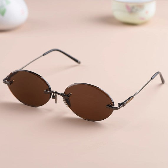 Crystal Lens Frameless Sunglasses for Driving