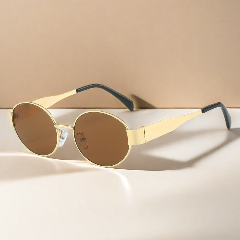 Oval Metal Frame Sunglasses UV400