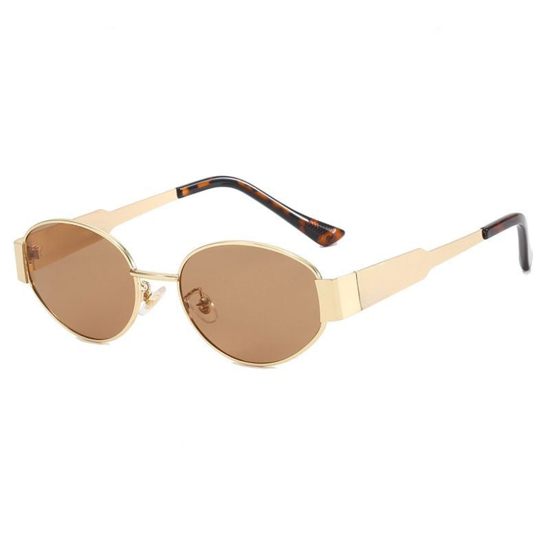 Oval Metal Personality Sunglasses for Women Retro Sunglasses