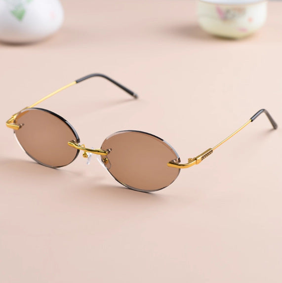 Crystal Lens Frameless Sunglasses for Driving