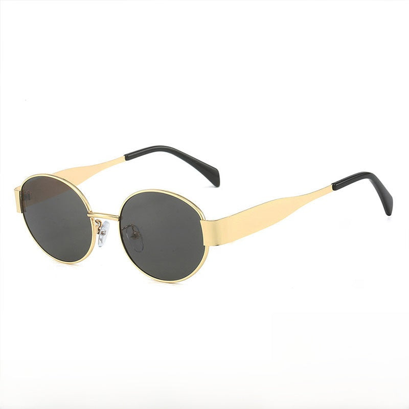 Oval Metal Frame Sunglasses UV400