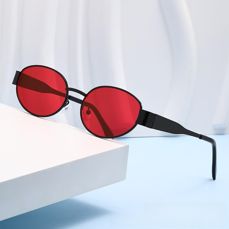 Oval Metal Frame Sunglasses UV400