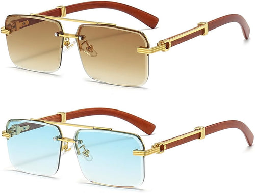 Glarelow Aria rimless rectangle sunglasses