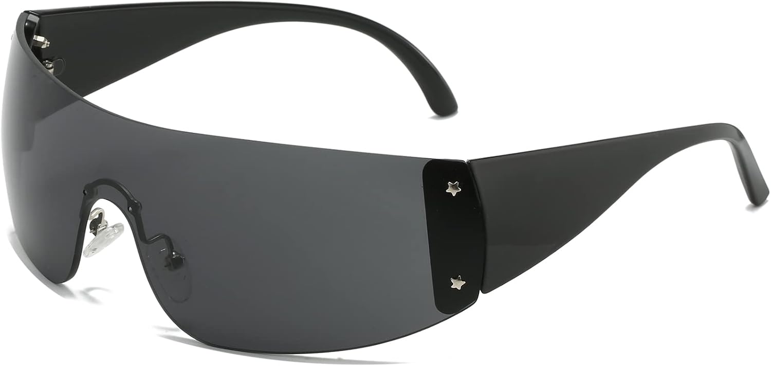 Glarelow Comet oversized Y2K shield sunglasses