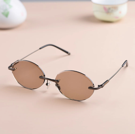 Crystal Lens Frameless Sunglasses for Driving