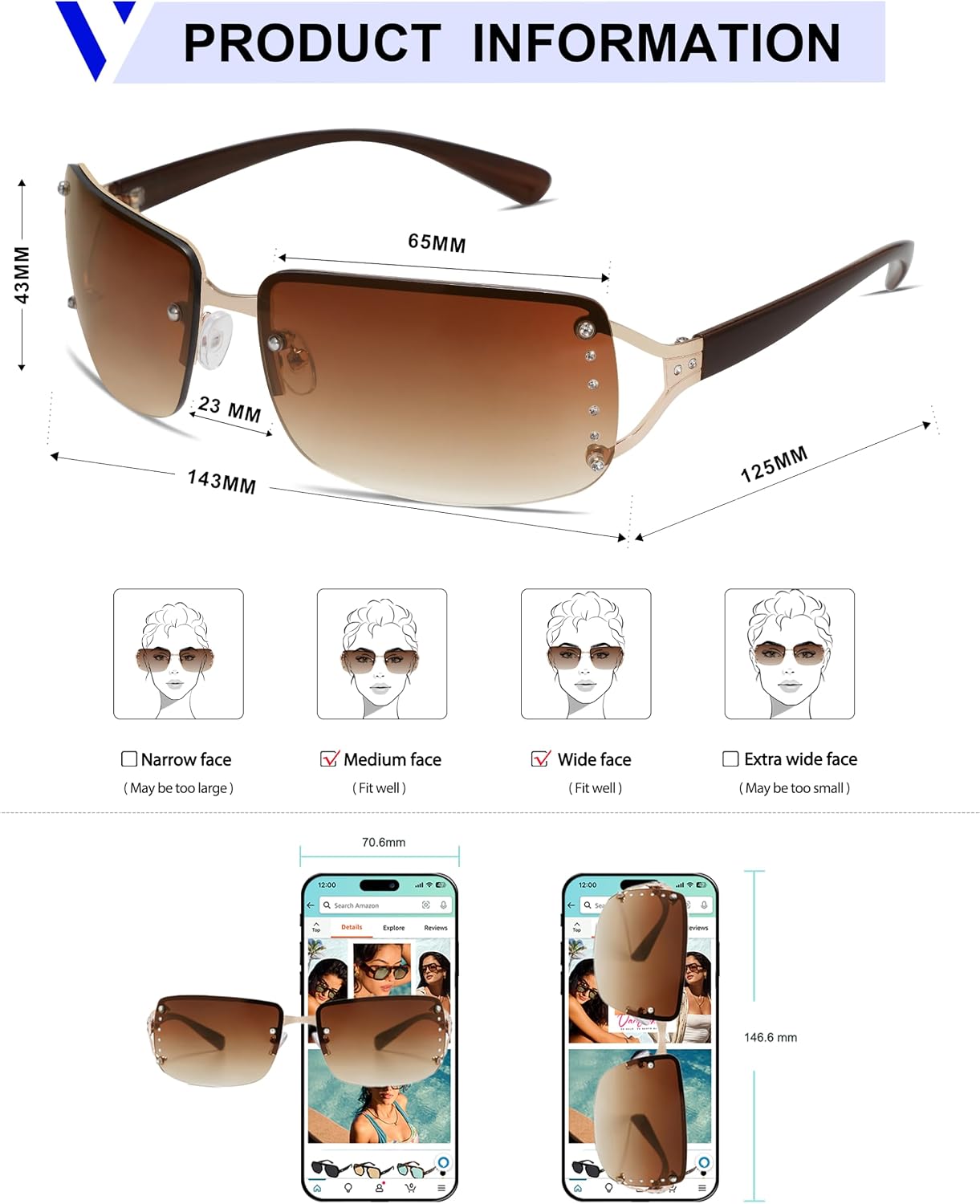 Glarelow Edge sunglasses on model