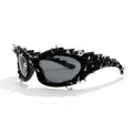 Punk Rivet Irregular Frame Sunglasses