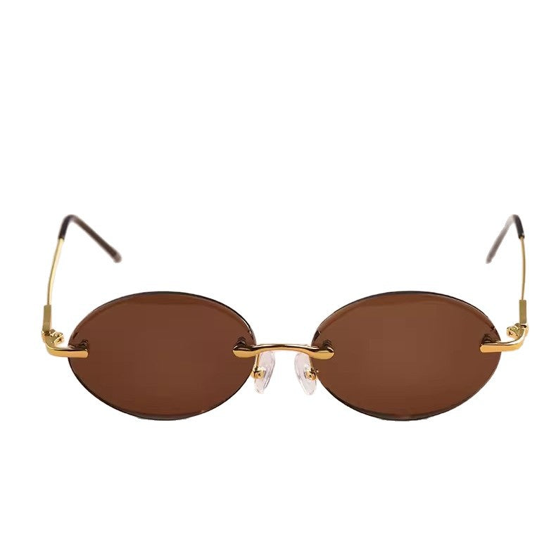 Crystal Lens Frameless Sunglasses for Driving