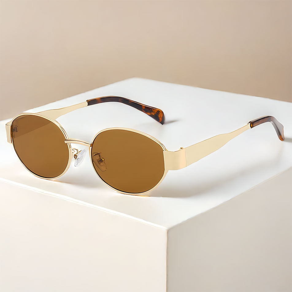Oval Metal Frame Sunglasses UV400