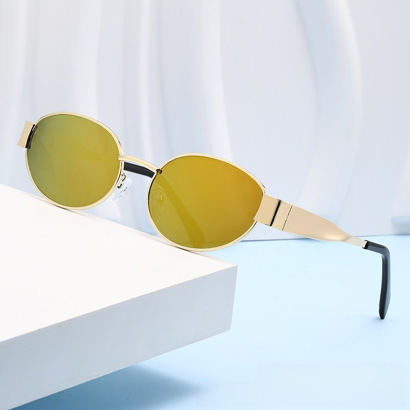 Oval Metal Frame Sunglasses UV400