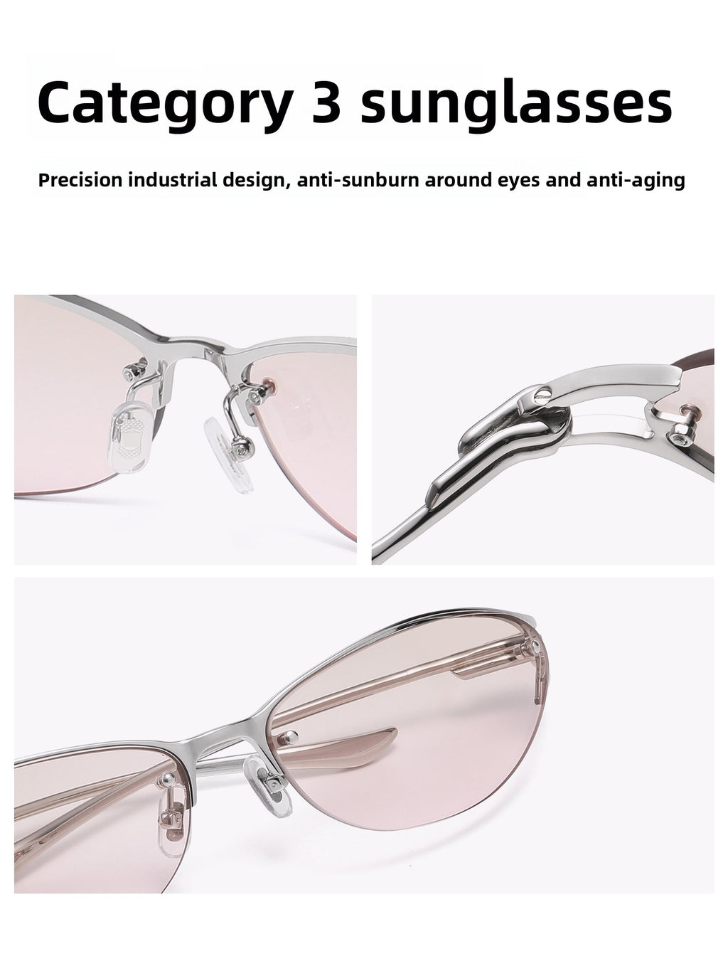 Y2K Semi-Rimless UV400 Sunglasses