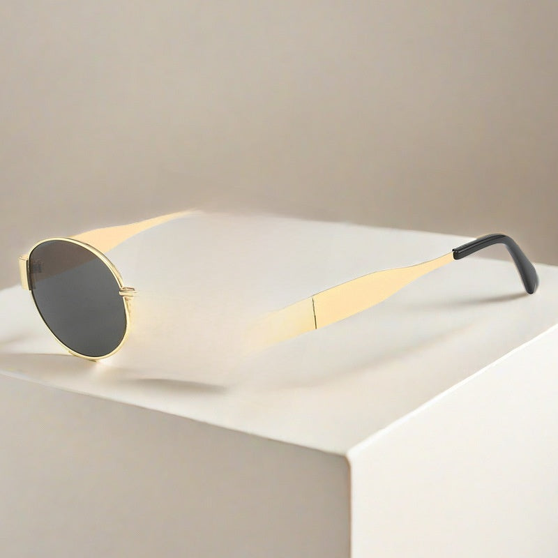 Oval Metal Frame Sunglasses UV400