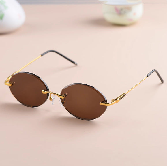 Crystal Lens Frameless Sunglasses for Driving