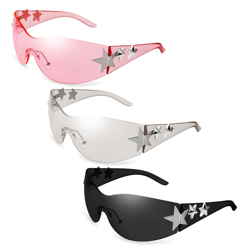 Glarelow Trio Y2K shield sunglasses 3-pack