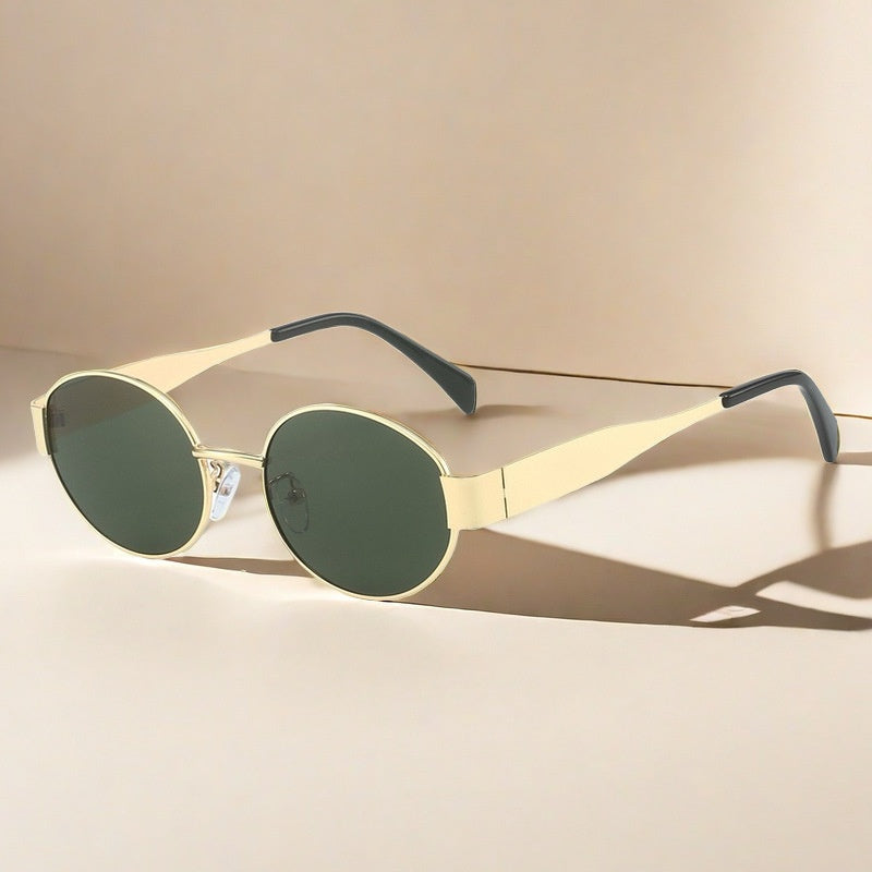 Oval Metal Frame Sunglasses UV400