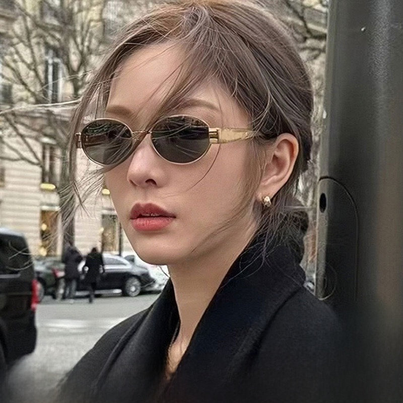 Oval Metal Frame Sunglasses UV400