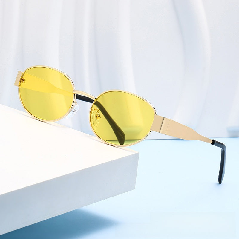 Oval Metal Frame Sunglasses UV400