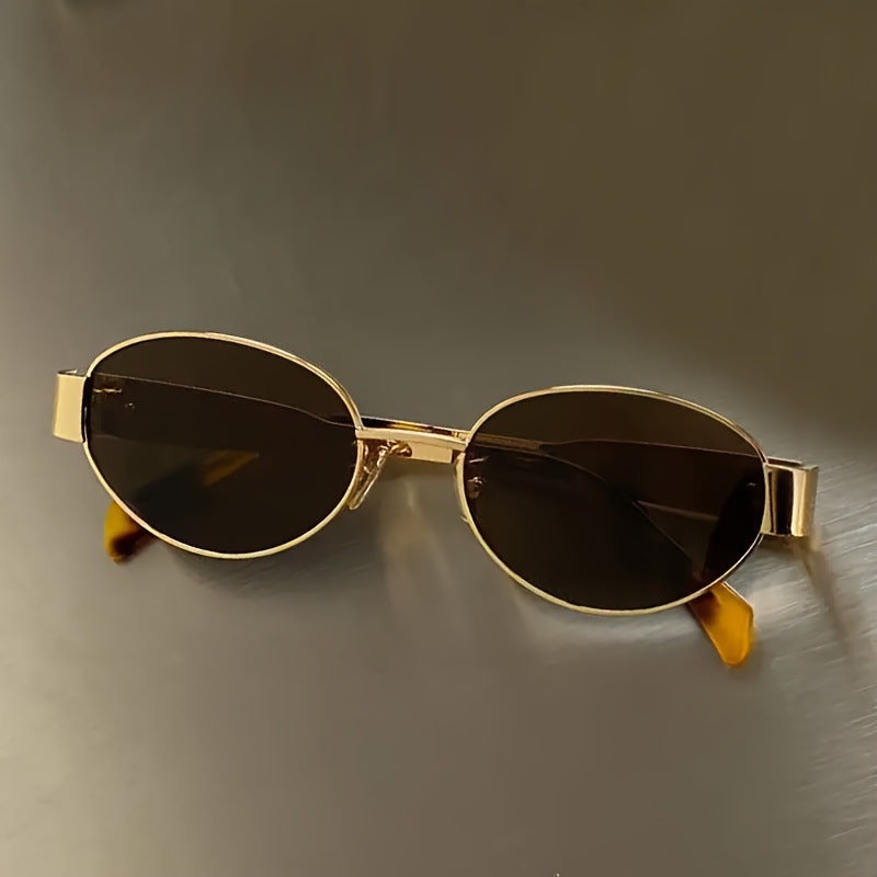 Oval Metal Personality Sunglasses for Women Retro Sunglasses