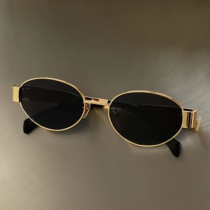Oval Metal Personality Sunglasses for Women Retro Sunglasses