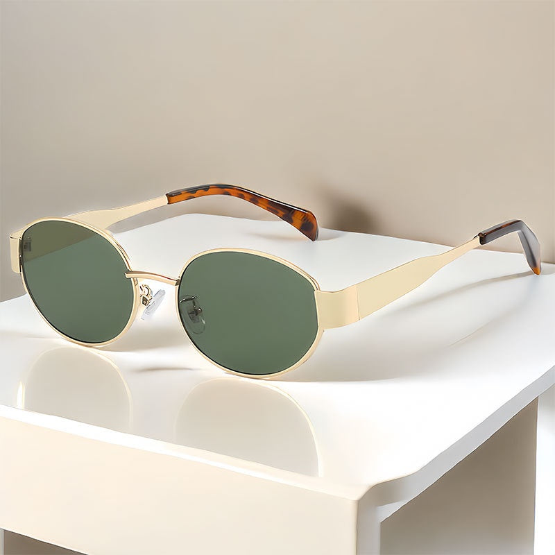 Oval Metal Frame Sunglasses UV400