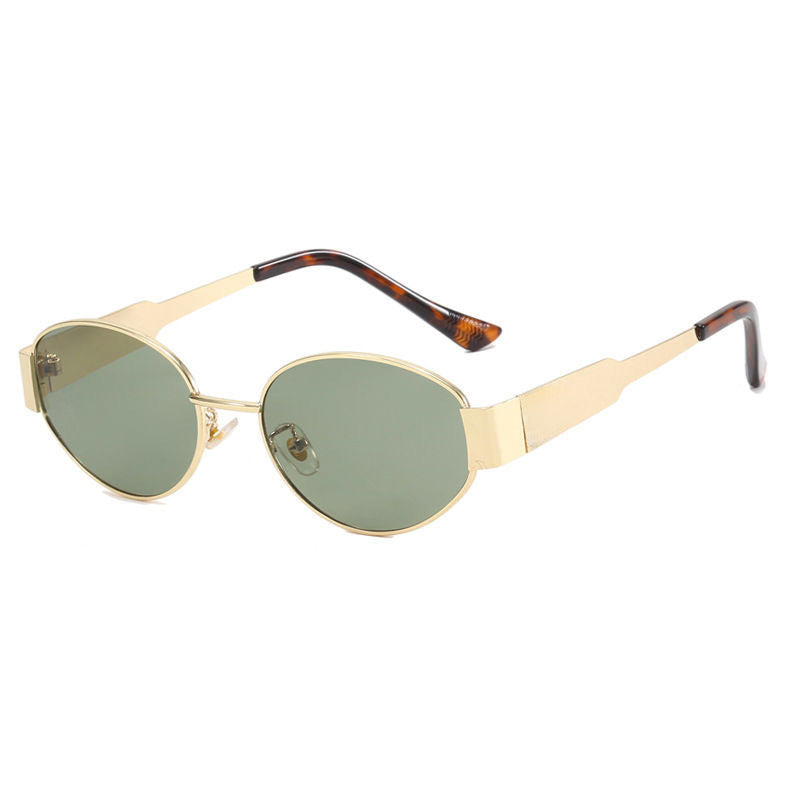 Oval Metal Personality Sunglasses for Women Retro Sunglasses
