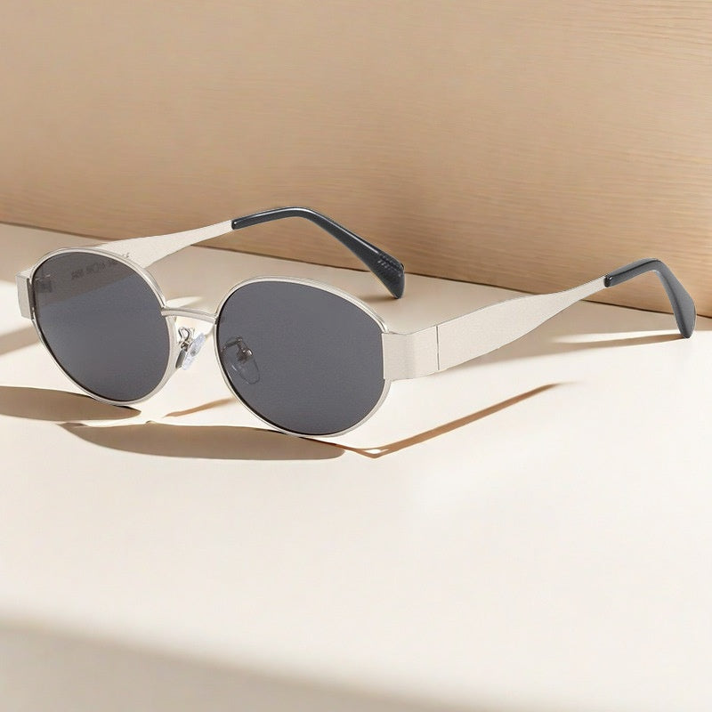 Oval Metal Frame Sunglasses UV400